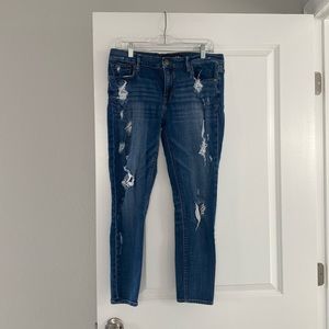 Express Mid Rise Destroyed Jean Legging Jegging 12 Short